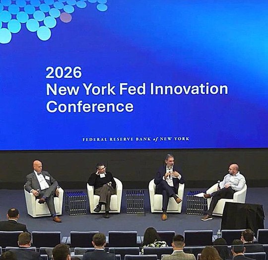 Houman Shadab speaking on the Turning Law into Verified Code panel at the 2026 New York Fed Innovation Conference